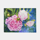 Elegant roze wit klassiek waterverf floral deurmat (Voorkant)
