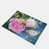 Elegant roze wit klassiek waterverf floral deurmat (Schuin)