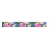 Elegant roze wit klassiek waterverf floral grosgrain lint (Voorkant)