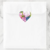 Elegant roze wit klassiek waterverf floral hart sticker (Tas)