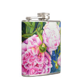 Elegant roze wit klassiek waterverf floral heupfles (Rechts)