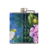 Elegant roze wit klassiek waterverf floral heupfles (Achterkant)