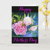 Elegant roze wit klassiek waterverf floral kaart (Gele Bloem)