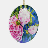 Elegant roze wit klassiek waterverf floral keramisch ornament (Rechts)