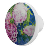 Elegant roze wit klassiek waterverf floral keramische knop (Rechts)