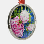 Elegant roze wit klassiek waterverf floral metalen ornament (Rechts)