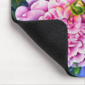 Elegant roze wit klassiek waterverf floral muismat (Hoek)