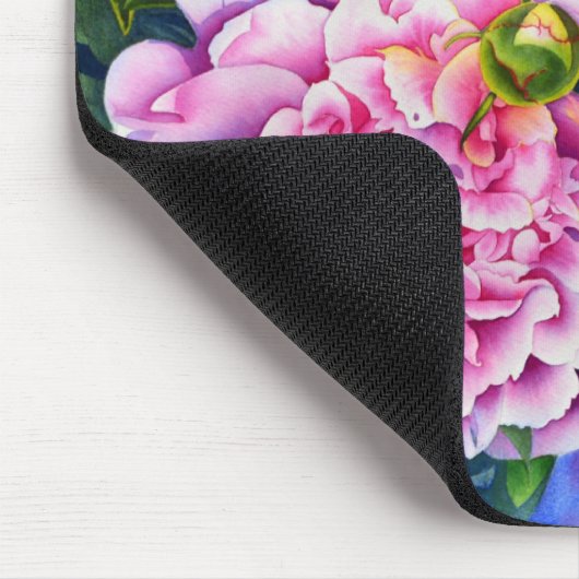 Elegant roze wit klassiek waterverf floral muismat (Hoek)