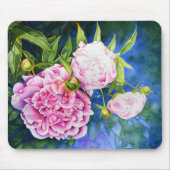 Elegant roze wit klassiek waterverf floral muismat (Voorkant)