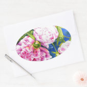 Elegant roze wit klassiek waterverf floral ovale sticker (Envelop)