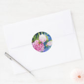 Elegant roze wit klassiek waterverf floral ronde sticker (Envelop)