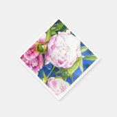 Elegant roze wit klassiek waterverf floral servetten (Hoek)