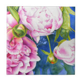 Elegant roze wit klassiek waterverf floral tegeltje (Voorkant)