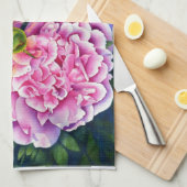 Elegant roze wit klassiek waterverf floral theedoek (Quarter Fold)