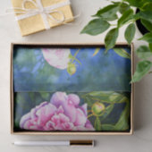 Elegant roze wit klassiek waterverf floral tissuepapier (Geschenk)