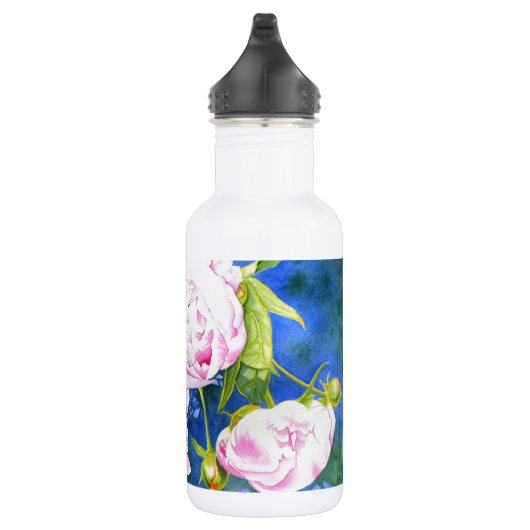 Elegant roze wit klassiek waterverf floral waterfles  (Rechts)