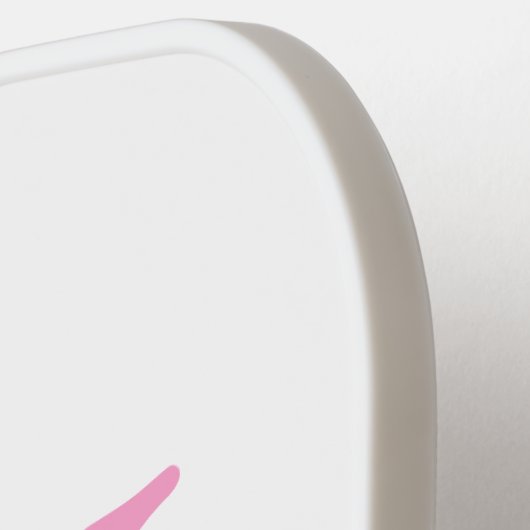 elegant, roze wit minimalistisch, gepersonaliseerd pickleball paddle (Links Detail)