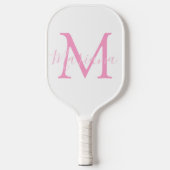 elegant, roze wit minimalistisch, gepersonaliseerd pickleball paddle (Voorkant)