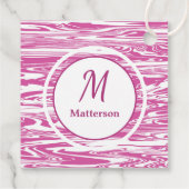 Elegant Roze Wit Modern Monogram Custom Bedankjes Labels (Achterkant)