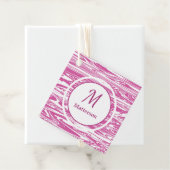 Elegant Roze Wit Modern Monogram Custom Bedankjes Labels (In situ)