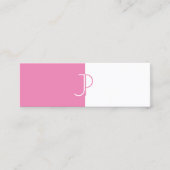 Elegant Roze Wit Monogram Sjabloon Trendy Luxury Mini Visitekaartje (Voorkant)