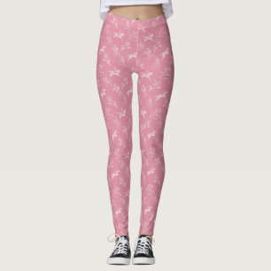 Elegant  Roze Wit Paardrijden Leggings