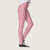 Elegant  Roze Wit Paardrijden Leggings (Rechts)