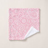 Elegant roze wit paisley patroon bad handdoek (Wasdoekje)