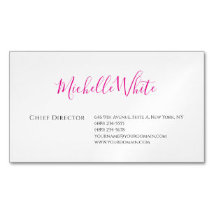 Elegant Roze Wit Professionele Moderne Magnetisch Visitekaartje