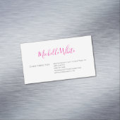 Elegant Roze Wit Professionele Moderne Magnetisch Visitekaartje (Voorbeeld)