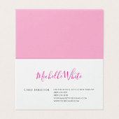 Elegant Roze Wit Professionele Moderne Visitekaartje (Buitenkant ongevouwen)