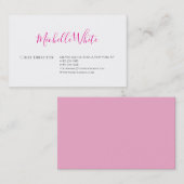 Elegant Roze Wit Professionele Moderne Visitekaartje (Voorkant / Achterkant)
