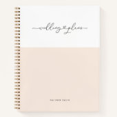 Elegant roze wit script spoelt harthuwelijk notitieboek (Voorkant)