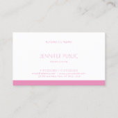 Elegant Roze Wit Sjabloon Modern Design Chique Visitekaartje (Achterkant)