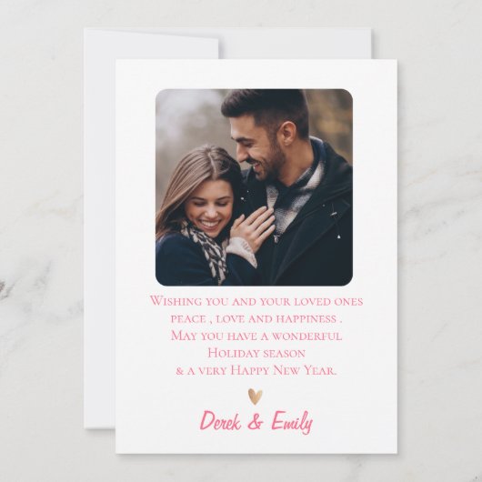 Elegant roze witte Abstracte foto Prettige feestda (Achterkant)