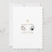 Elegant roze witte blauwe vloeren tweelingblauw kaart (Achterkant)