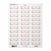 Elegant roze witte bloemen retouradreslabel etiket (Full Sheet)