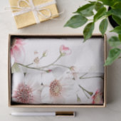 Elegant roze witte bloemen tissuepapier (Geschenk)