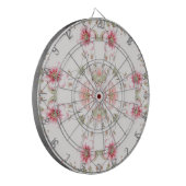 Elegant roze witte bloemendartbord dartbord (Voorkant Links)