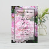 Elegant roze witte bloempioen Vrijgezellenfeest Kaart (Staand voorkant)