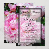 Elegant roze witte bloempioen Vrijgezellenfeest Kaart (Voorkant / Achterkant)