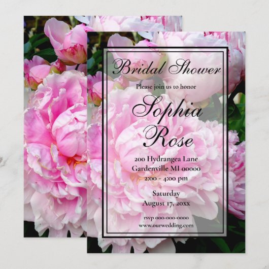 Elegant roze witte bloempioen Vrijgezellenfeest Kaart (Voorkant / Achterkant)