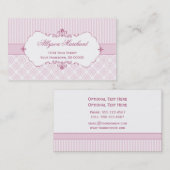 Elegant  roze witte damesstripes visitekaartje (Voorkant / Achterkant)