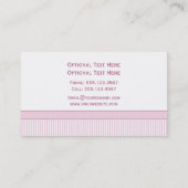Elegant  roze witte damesstripes visitekaartje (Achterkant)