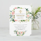 Elegant roze witte flacon kruisbevestiging kaart (Staand voorkant)