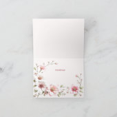 Elegant roze witte Floral Hartelijk dank Bedankkaart (Binnen)