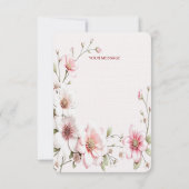 Elegant roze witte Floral Hartelijk dank Bedankkaart (Achterkant)