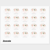 Elegant roze witte florale lileuzen baby shower ronde sticker (Vel)