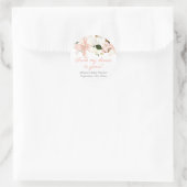 Elegant roze witte florale lileuzen baby shower ronde sticker (Tas)