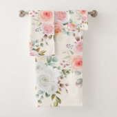 Elegant roze witte floranje bad handdoek (Insitu)